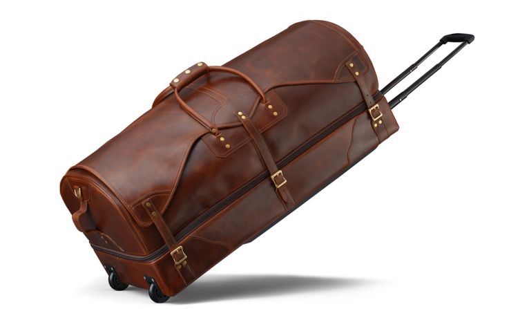 Hard-cover roller suitcases are a no-no on a safari. J.W. Hulme & Co.'s rolling duffle bag is large enough for a long adventure with the added convenience of wheels.