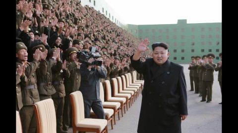 A picture released by the North Korean Central News Agency shows North Korean leader Kim Jong Un appearing without his cane at an event with military commanders in Pyongyang on Tuesday, November 4. Kim, who recently disappeared from public view for about six weeks, <a href="http://www.cnn.com/2014/10/28/world/asia/kim-jong-un-cyst/index.html">had a cyst removed</a> from his right ankle, a lawmaker told CNN.