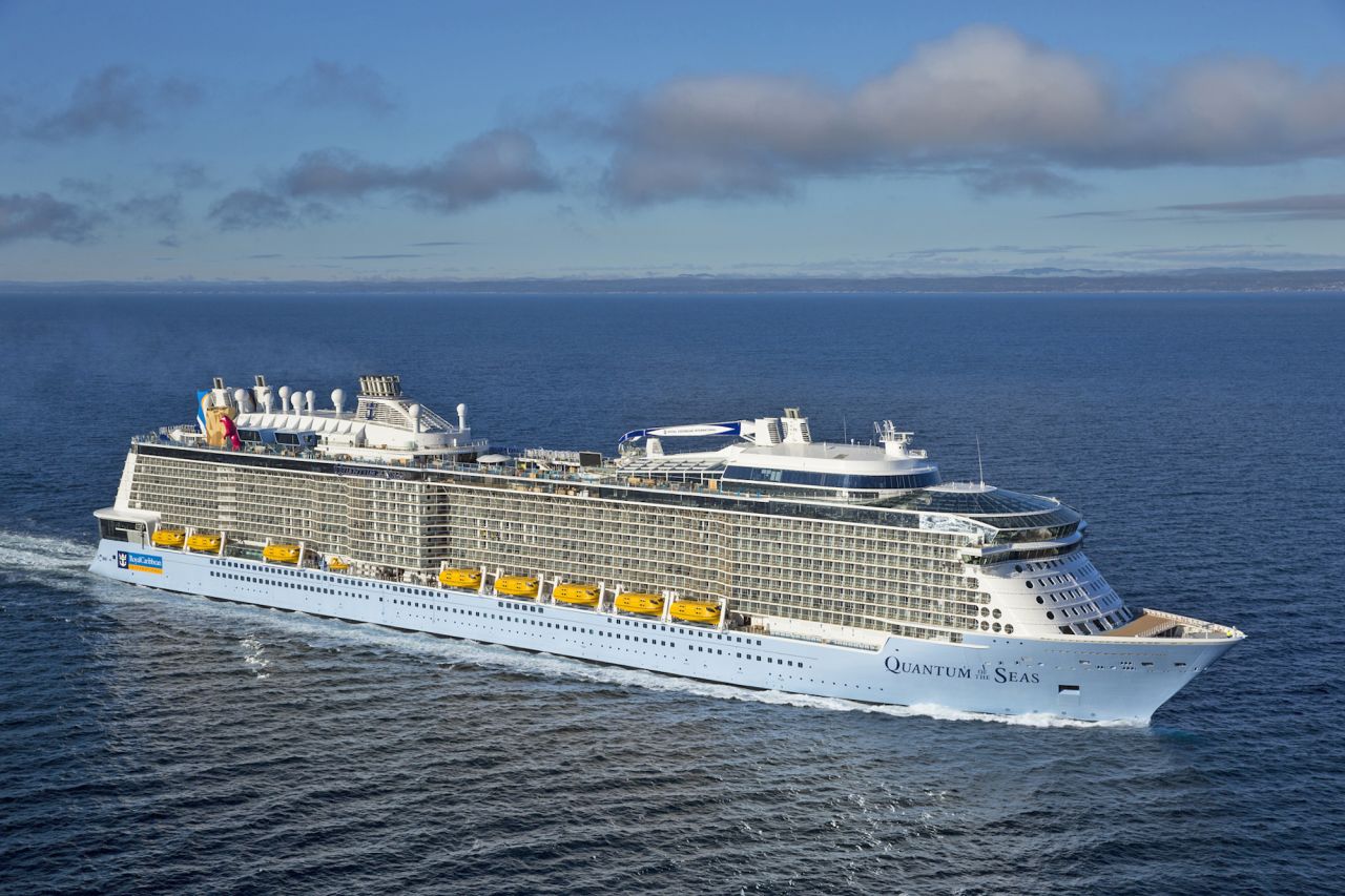 Quantum of the Sea is smaller than Royal Caribbean's Oasis Class ships, which measure 225,282 tons and carry 5,400 passengers at double occupancy. 