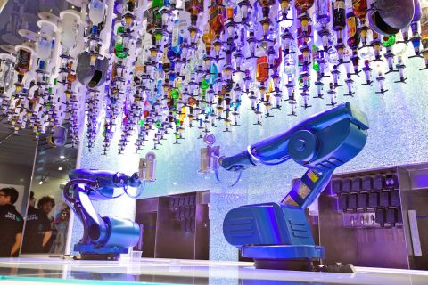 Robot bartenders are already at work, serving drinks on several Royal Caribbean cruise ships. The good news: no tips. The bad news: computer stats showing exactly how much you've drunk.