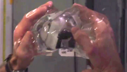 Astronauts put camera in water bubble 01