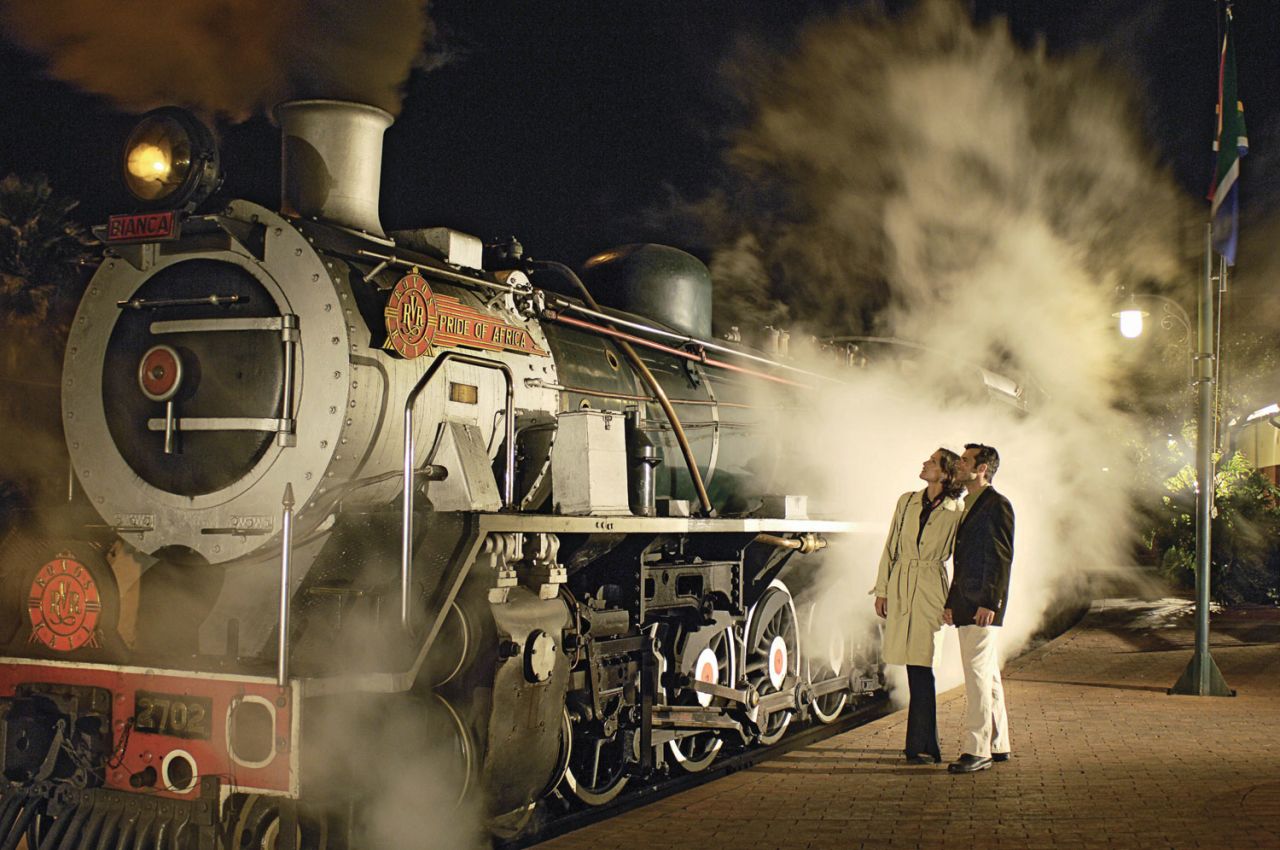 Rovos Rail's locomotive, the Pride of Africa, conjures the golden era of the age of steam.