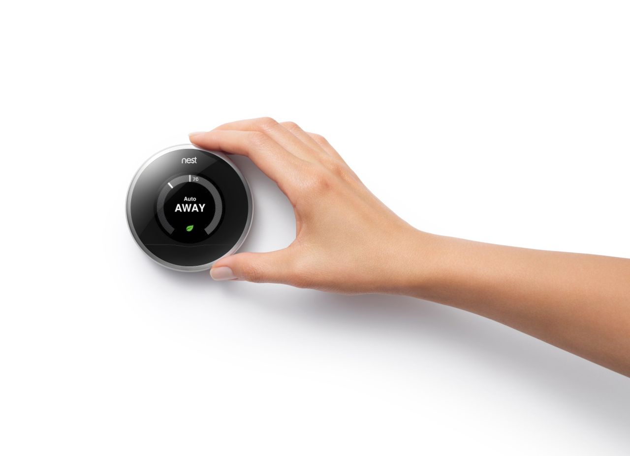 Within a week, the Nest Thermostat learns the temperatures the user likes at different times during the day and can always be adjusted.