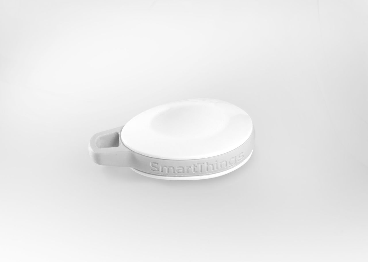 One member of the SmartThings family is the SmartSense Presence device which tracks the comings and goings of people and pets. It will generate "away" and "returned" events when it is moved in and out of range of the SmartThings Hub. 