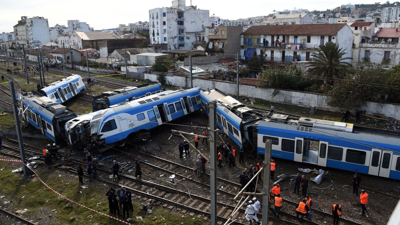 A passenger train derailed in an eastern suburb of the Algerian capital Algiers on Wednesday, November 5. One person was killed and at least 50 were injured.