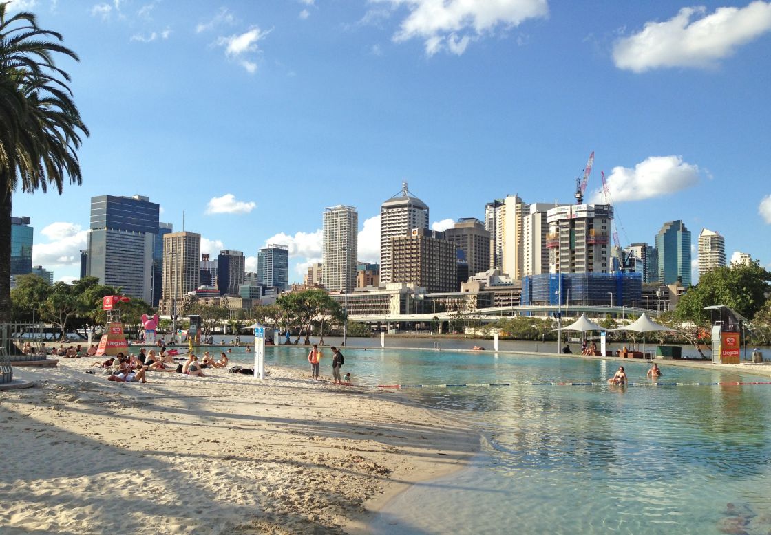 Not many cities have a beach within steps of the central business district. In Brisbane, lucky locals can take lunch breaks with sand between their toes.