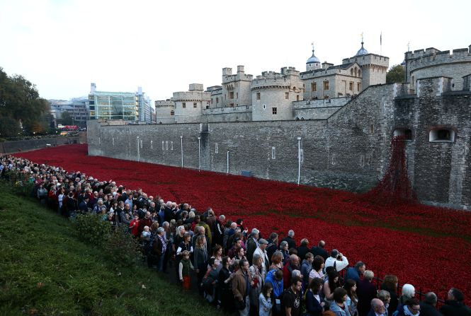 More than four million people -- 60,000 to 70,000 a day -- are expected to visit the <a href="http://poppies.hrp.org.uk/" target="_blank" target="_blank">Blood Swept Lands and Seas of Red</a> installation at the Tower of London.