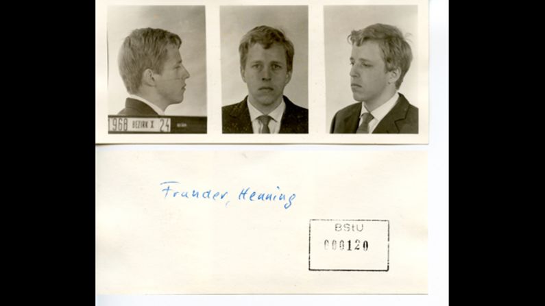 Mugshots of Henning Frunder taken by the Stasi after his arrest.