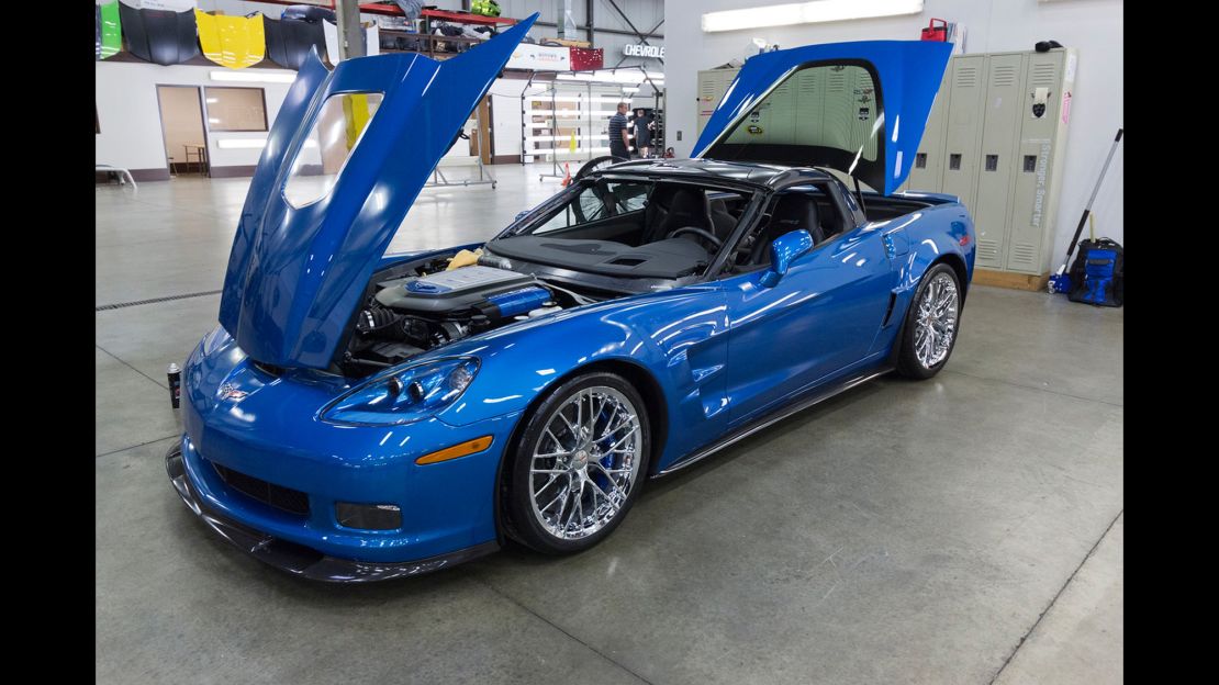 Nice restoration job: Hard to believe this ZR1 Blue Devil fell down a hole. 