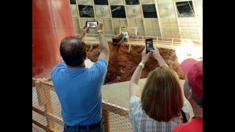 This coming Monday work is set to begin to fill a 30-foot-deep sinkhole which ruined the museum's round Skydome. Estimated cost of the eight-month project: $3.2 million.