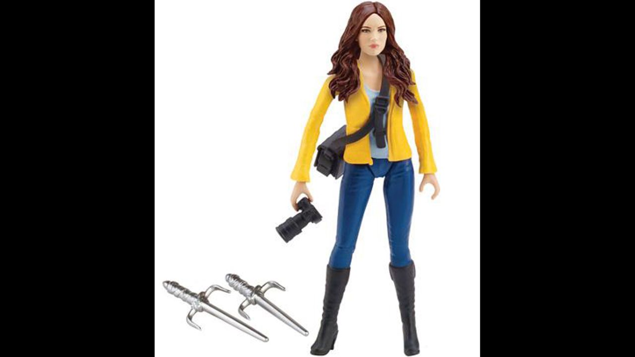 Teenage Mutant Ninja Turtle ally April O'Neil has gone through many iterations in her time as an action figure. Whether she's wearing a form-fitting yellow jumpsuit or the updated look seen here, April is armed with the tools of her journalism trade -- and deadly weapons.