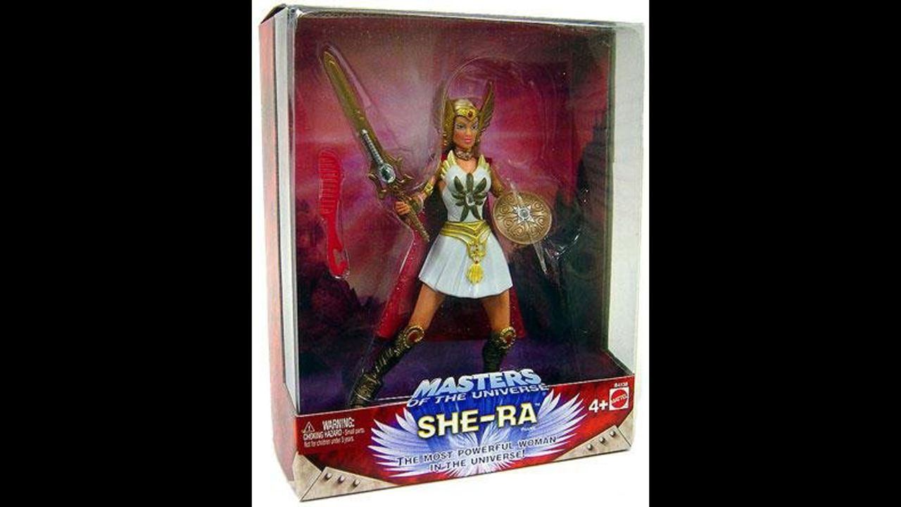 She-Ra, "Princess of Power," was an influential icon for many girls growing up in the '80s. With a successful cartoon and action figures, she was stiff competition for her twin brother, He-Man. With her long blonde hair and heavy sword, she resembled a Gladiator Barbie.