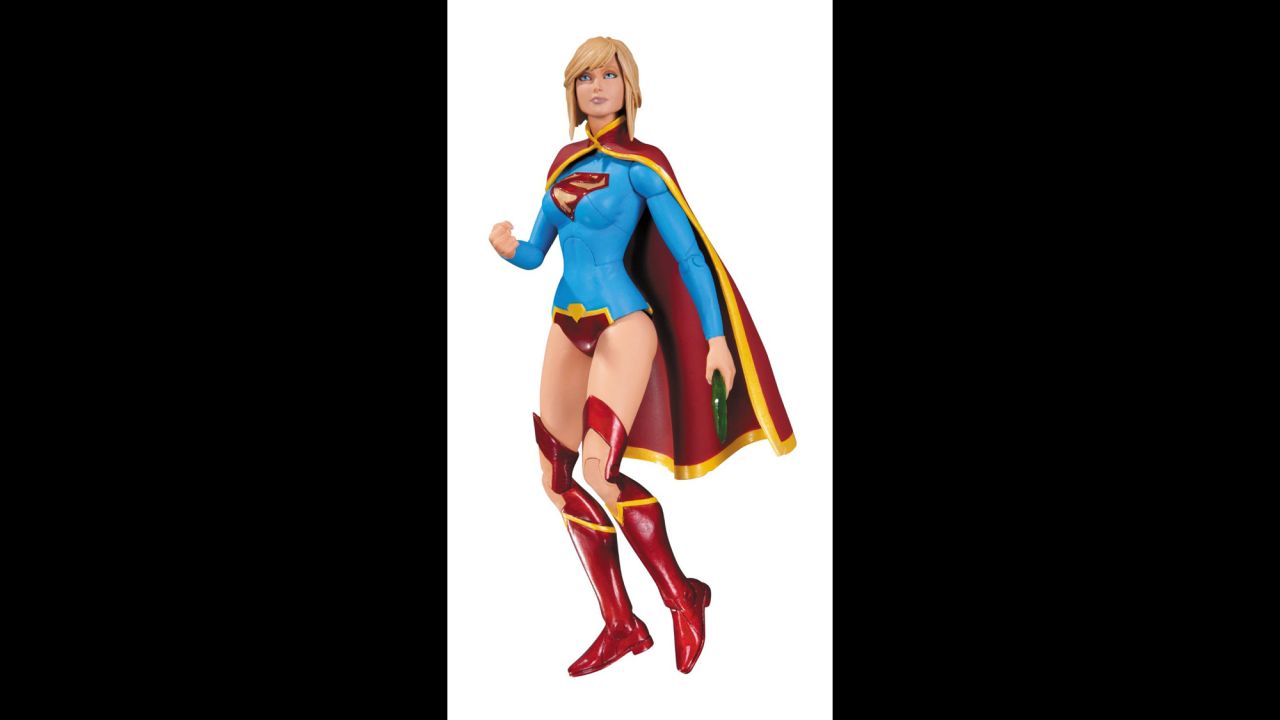 DC Comic's Super Girl is a woman of action in her colorful getup. She may have forgotten her pants after changing in the phone booth, though.
