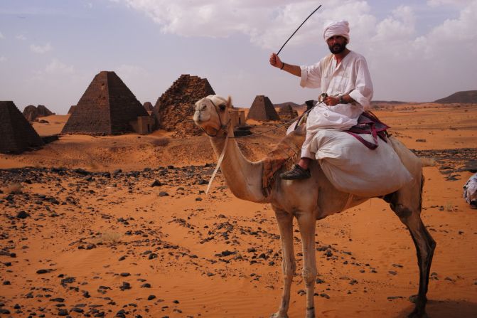 Wood had to enlist the help of a camel when entering the Sahara Desert.