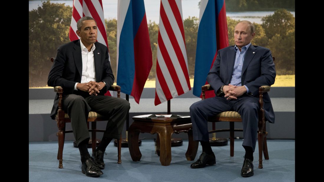 While at the G8 summit Obama met with Putin. Shortly after the meeting, Obama took a shot at Putin for his demeanor in meetings, saying he had a "slouch" and looked "bored."