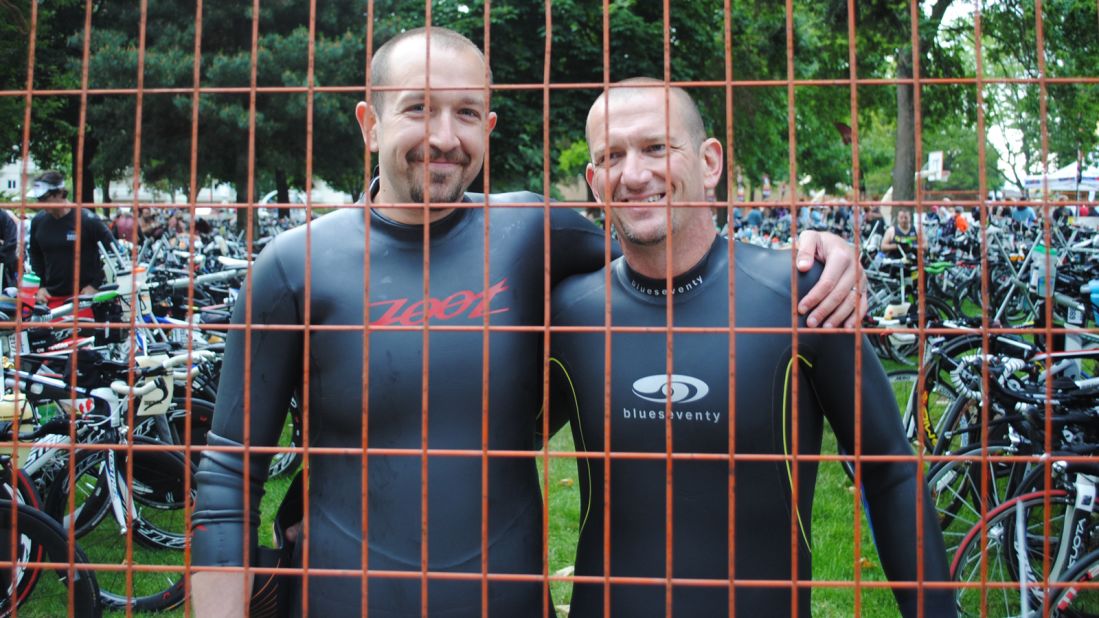 Van Veldhuizen trained for the Ironman alongside friend Joe Gum.