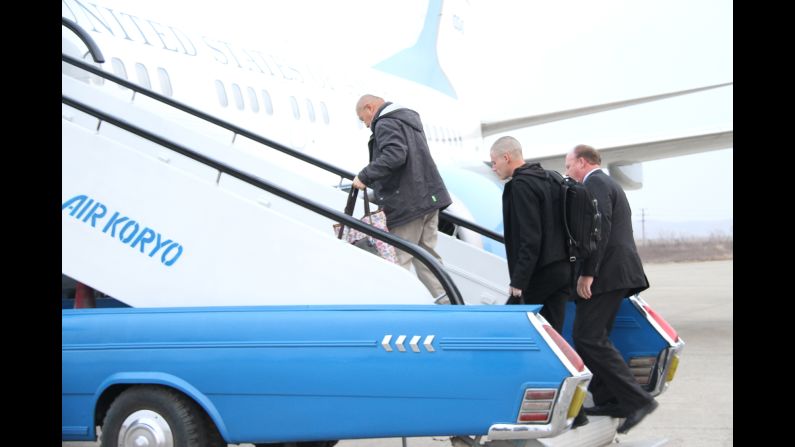 Bae and Miller on November 8 board the plane that will take them back to the United States. They were flown to a military base in Washington state.