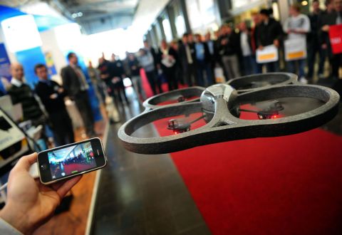 By 2010, drones being exhibited at major high-tech conventions included the ability to monitor the camera's output wirelessly -- and in real-time -- using cellphones.