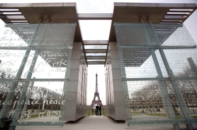 <strong><em>Peace Wall by Clara Halter and Jean-Michel Wilmotte, Paris, 2000</em></strong><br /><br />Whereas monuments once tended to celebrate tremendous victories, since WWI the emphasis has been to commemorate loss or to call for peace. (<em>The Peace Wall</em> in Paris, created by artist Clara Halter and architect Jean-Michel Wilmotte, attempts the latter by repeating the word "peace" in 32 languages). <br /> <br />After the incredible loss of WWI, imposing structures -- classically inspired arches and obelisks -- provided a place to focus one's grief, especially when bodies weren't sent home.<br />    <br />"They had to be in stone, marble or bronze because people wanted something of permanence," explains Paul Gough, a professor of art history at <a href="http://www.rmit.com/" target="_blank" target="_blank">RMIT University</a> in Melbourne, Australia. "They wanted something that was heroic and larger than life that could somehow symbolize that the dead had died for something other than just a common cause."        