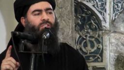 File photo: A screenshot from a video posted on a militant website on July 5, 2014 purports to show the ISIS leader, Abu Bakr al-Baghdadi, delivering a sermon at a mosque in Iraq.
