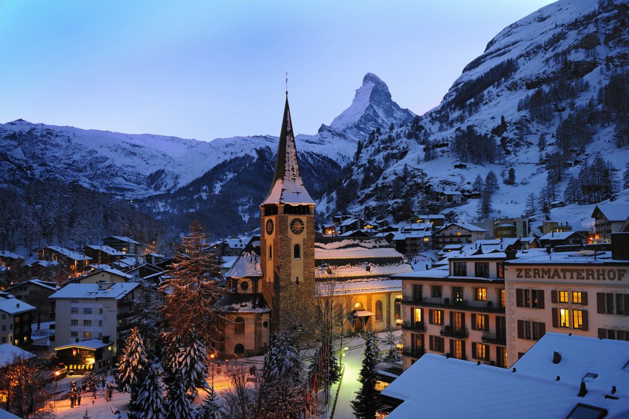 Zermatt, in the Swiss Alps, ranked highest in the hotel conditions and cleanliness category. It's third overall on Agoda's list.