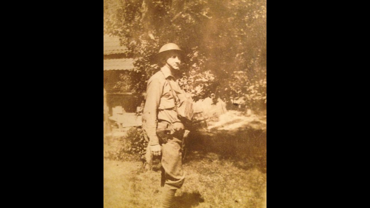 Bugler Leo W. Foster, in full battle dress, enlisted with Company C, 121st Machine Gun Battalion, 32nd Division. In letters to his family back home, he<strong> </strong>said he only fired his weapon once in battle, but it saved his life. Click through the gallery to learn more about the World War I veteran, who died in 1971 at age 77.