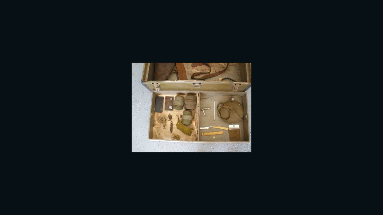 Other items in Leo Foster's war chest include his canteen. He rarely spoke of his war experiences.