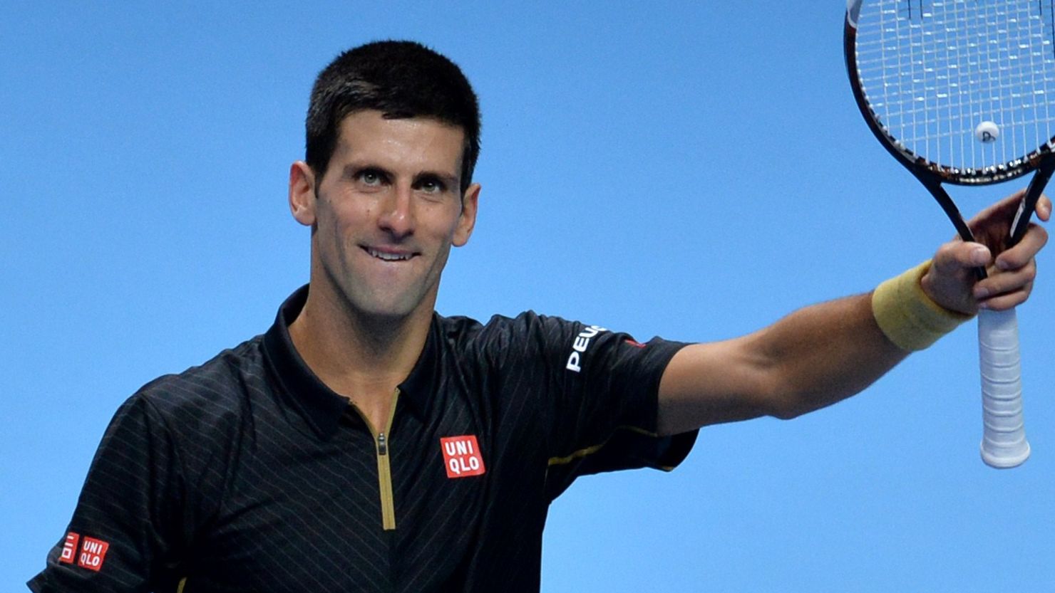 Novak Djokovic was celebrating victory in less than an hour against Marin Cilic at the ATP World Tour Finals. 