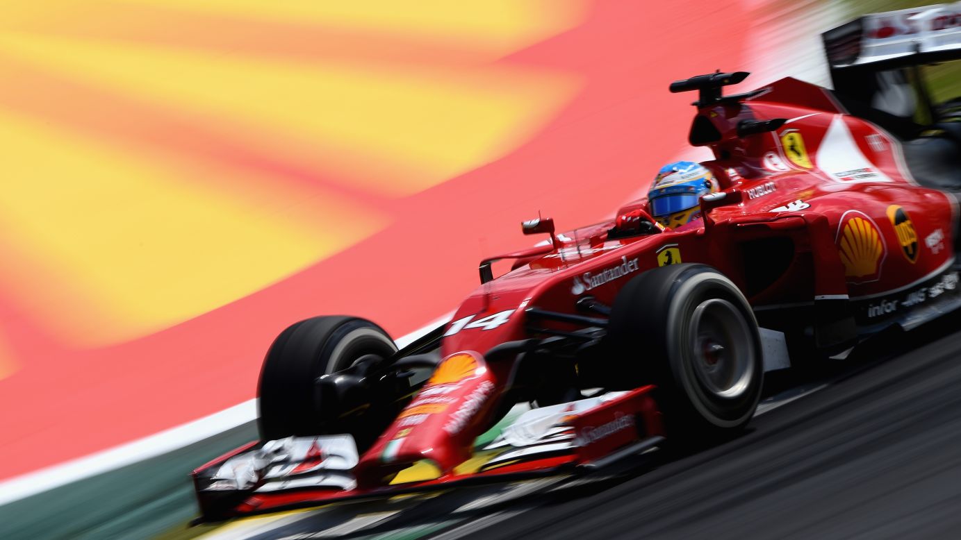 Fernando Alonso of Spain drives during the Brazilian Formula One Grand Prix on Sunday, November 9, in Sao Paulo, Brazil.
