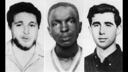 From left, Michael Schwerner, James Chaney, and Andrew Goodman were three CORE civil rights workers who were murdered in Mississippi by members of the Ku Klux Klan, Philadelphia, Mississippi, June 24, 1964. (Photo by Underwood Archives/Getty Images)