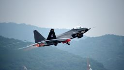 A Chinese J-31 stealth fighter jet takes off for a demonstration flight ahead of the 10th China International Aviation and Aerospace Exhibition, also known as Airshow China 2014, in Zhuhai city, south China's Guangdong province, 9 November 2014. 
China's Air Force is set to debut its newest fighter jet this week at an airshow with senior U.S. officers looking on, another effort to showcase its rising military clout in Asia. The J-31 stealth fighter will give a public demonstration of its capabilities at the Zhuhai Air Show in Guangdong province, according to a report by the official Xinhua News Agency on October 25. The airshow coincides with a meeting in Beijing of leaders of the Asia-Pacific Economic Cooperation forum, including U.S. President Barack Obama. Manufactured by the Shenyang subsidiary of Aviation Industry Corp of China, also known as AVIC, the J-31 is a test of the country's ability to deliver cutting edge defense technology. Still largely-shrouded in secrecy, the production of the fighter could add heft to China's sea and air expansion in the region and its pushback against decades of U.S. economic and military dominance.
