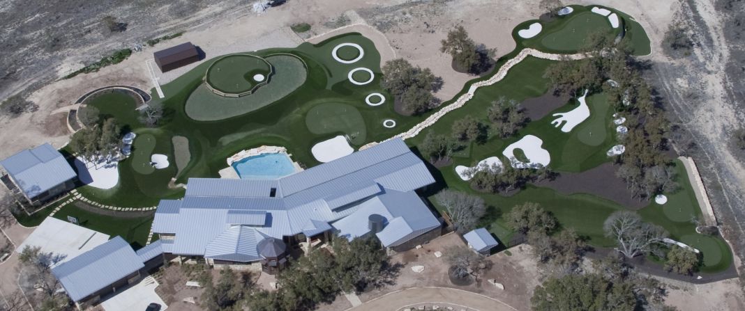 The two-and-a-half acre site is a dedicated practice ground where Pelz can pitch, chip and putt to his heart's content.
