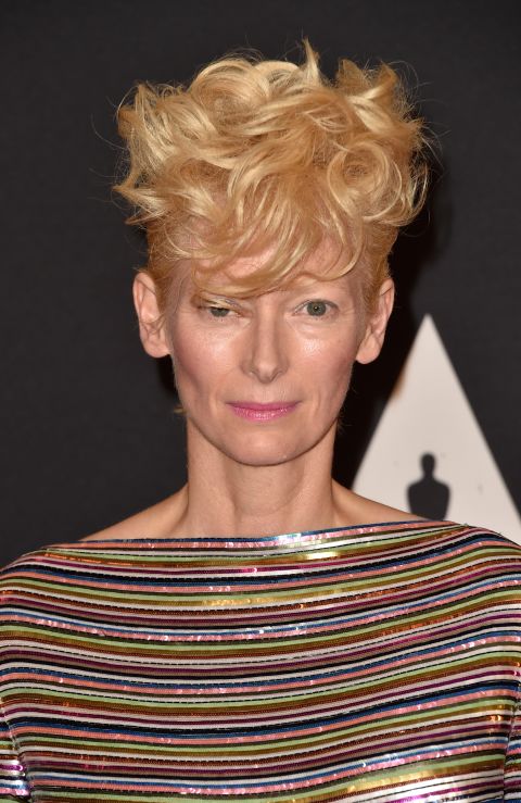 Tilda Swinton, 54, appeared in a campaign shot by Karl Lagerfeld himself, wearing pieces from Chanel's "Paris-Edimbourg" Métiers d'Art line in 2013. 