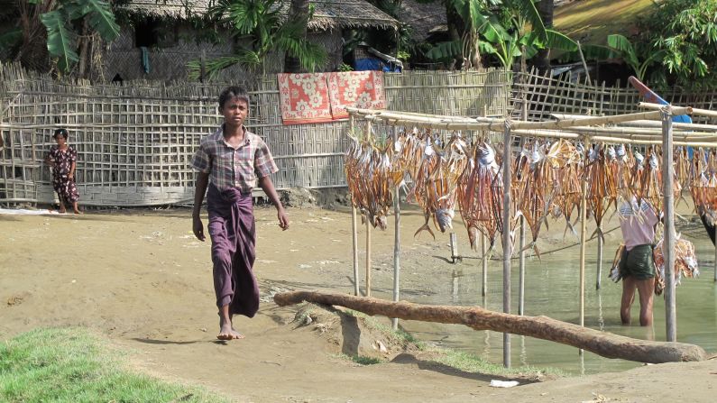 Fishing is one of the main activities in this Rohingya village.