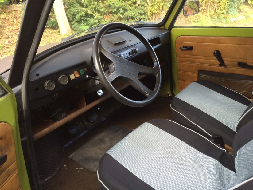 Pictured is the Trabant interior. "Slipping behind the wheel of a Trabant is sort of like squeezing into a sleeping bag -- especially when you're 6 feet 5 inches tall, like me," says Pleitgen.