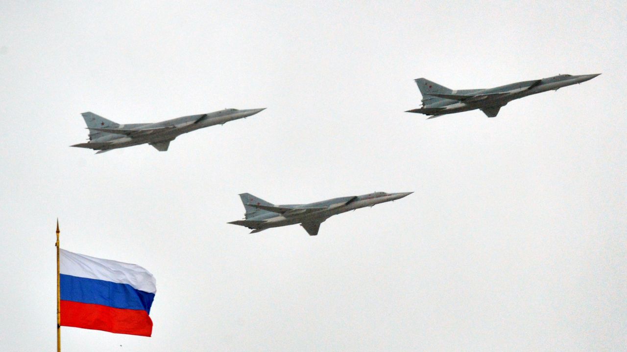 File photo of Russian Tupolev Tu-22M supersonic bombers.