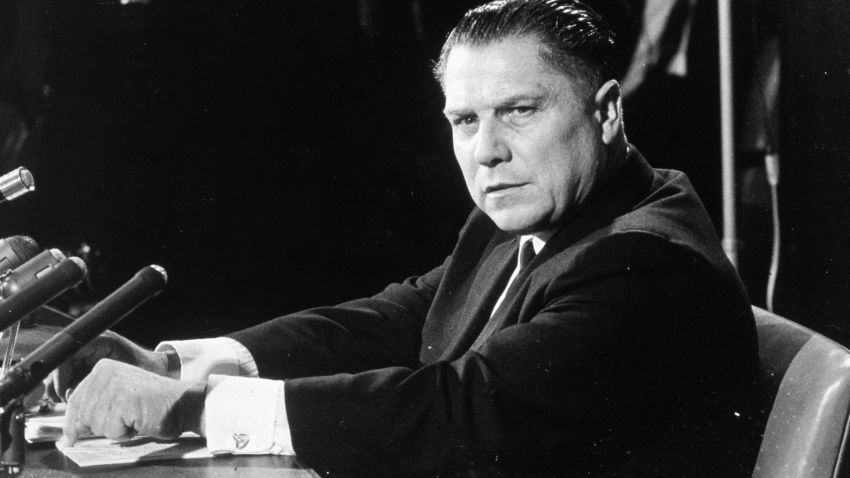 circa 1960:  American labour leader Jimmy Hoffa (1913 - c.1975). As leader of the powerful Teamsters Union, Hoffa was rumoured to have connections with organized crime and served four years in prison for various offences, he  disappeared in 1975 after going for a meeting with Teamster bosses and reputed Mafia figures Tony Provenzano and Anthony Giacalone in a Michigan restaurant.  (Photo by MPI/Getty Images)
