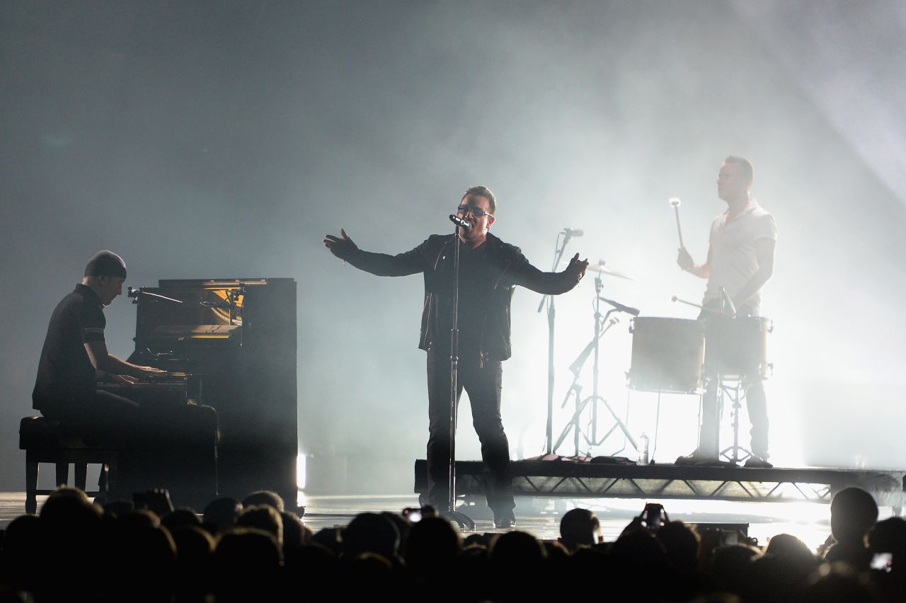 Bono performs during MTV's Europe Music Awards on November 9 in Glasgow, Scotland. 