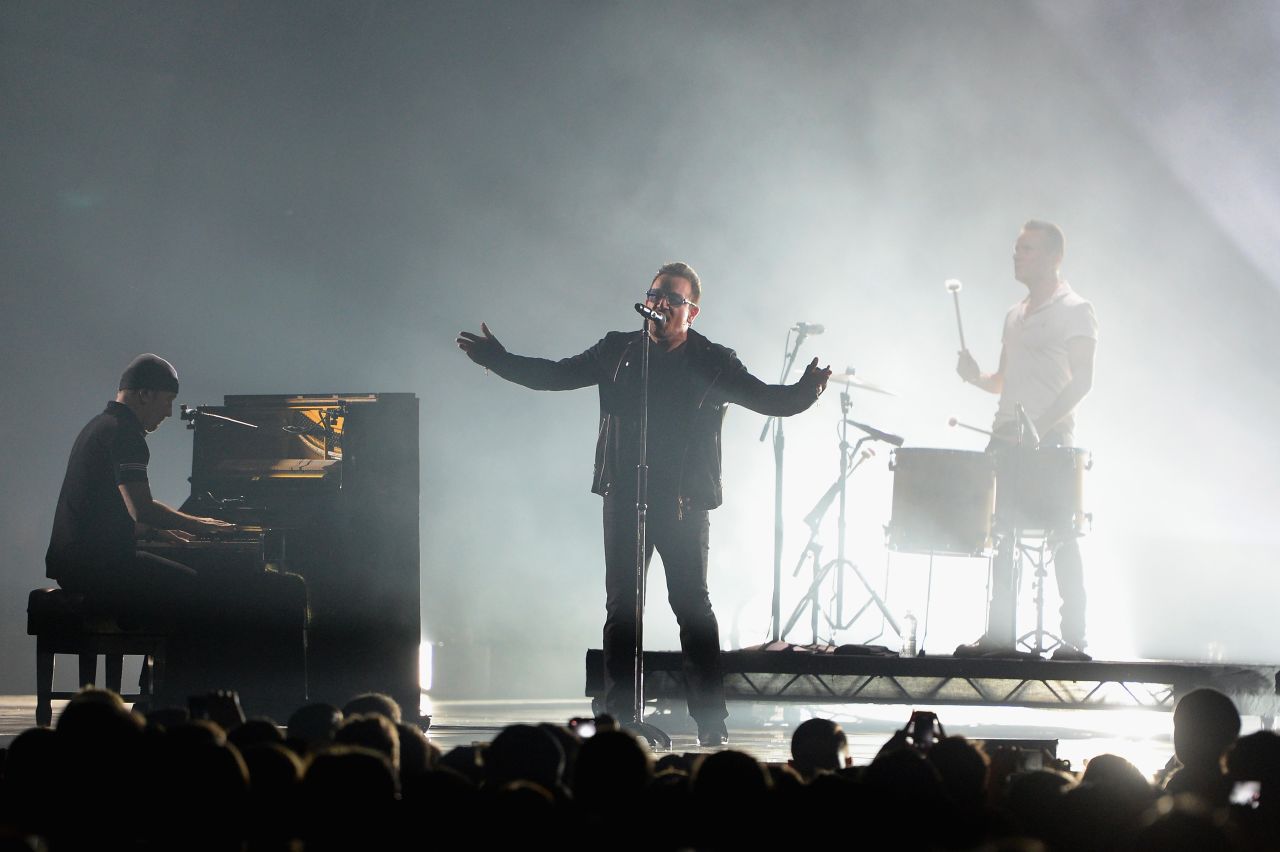 Bono performs during MTV's Europe Music Awards on November 9 in Glasgow, Scotland.