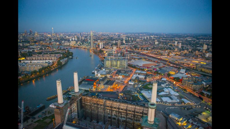 The Battersea Power Station development and, in the background, Nine Elms development.
