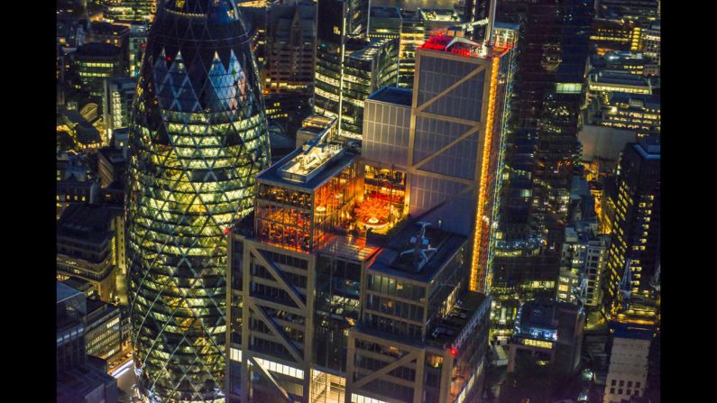 Two restaurants, Duck & Waffle and SUSHISAMBA, sit on top of Heron Tower.