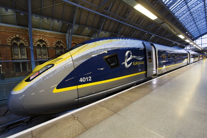 On Thursday, high-speed train operator Eurostar unveiled the new e320 train, which will go into service next year. The train is named for its max speed -- 320 kph, or 200 mph. 