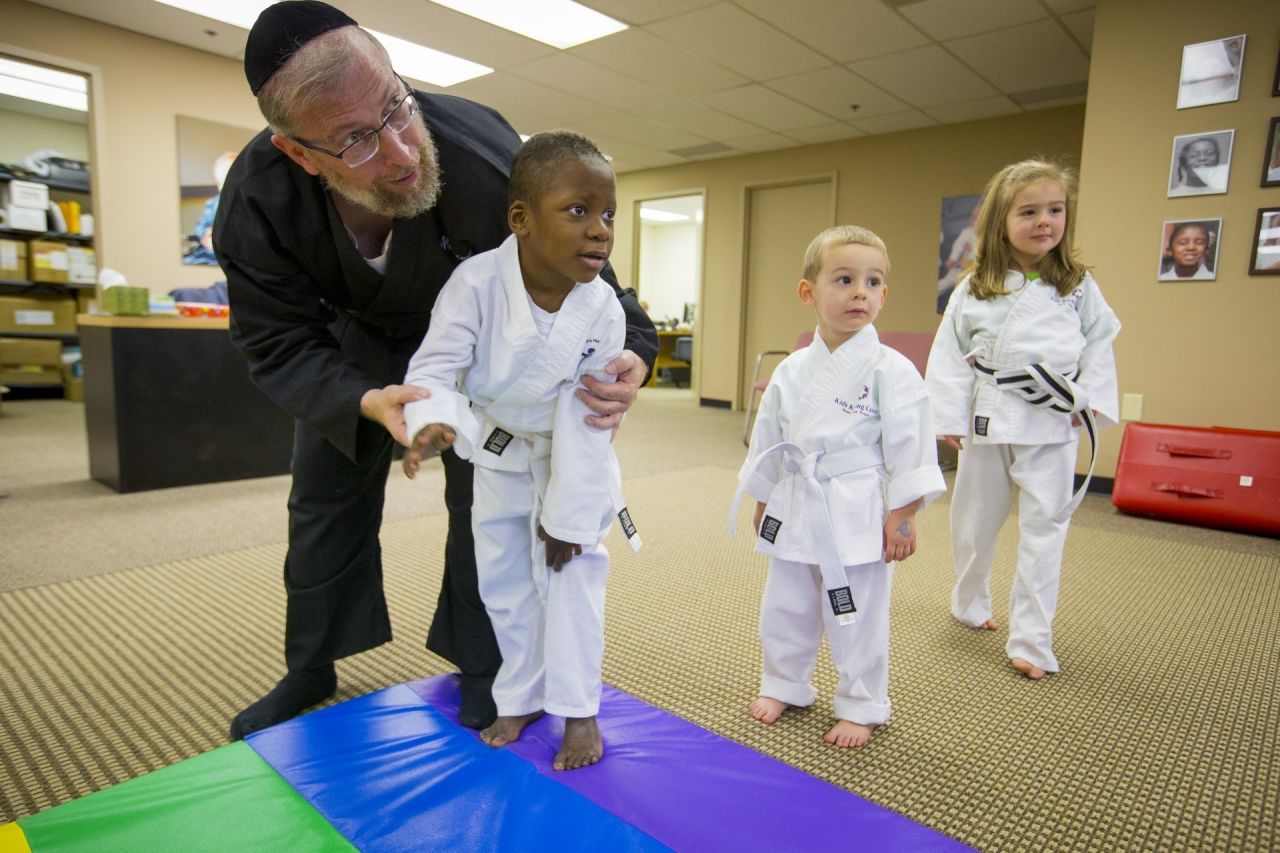 Goldberg teaches at the Kids Kicking Cancer Center in Detroit.