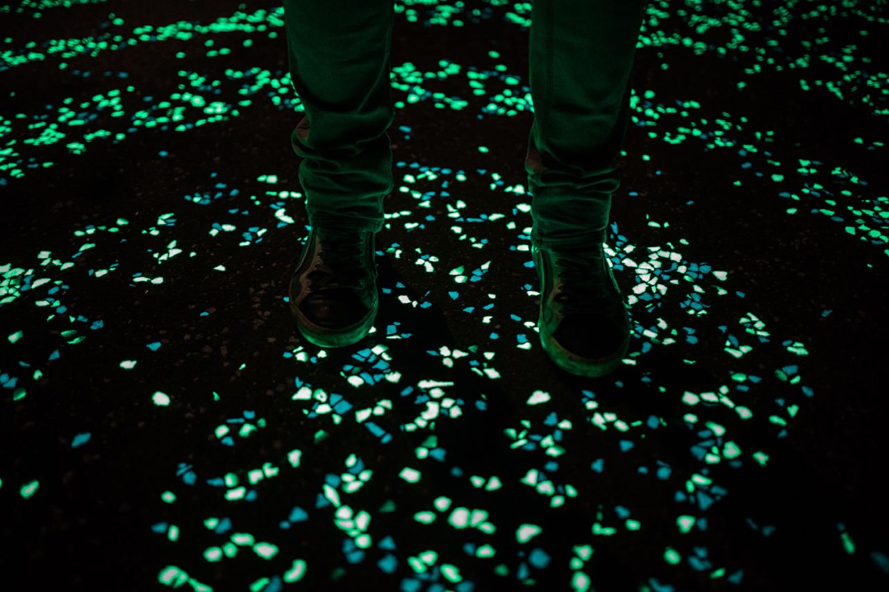 The glowing cycle path is part of a larger Van Gogh Cycle Route in the Dutch province of North Brabant.