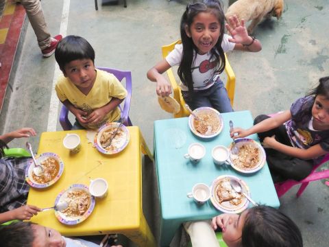 The group's feeding program provides a nutritious meal to more than 100 children each day. For many of them, it is the only meal they will have all day, Romero Fuentes said.