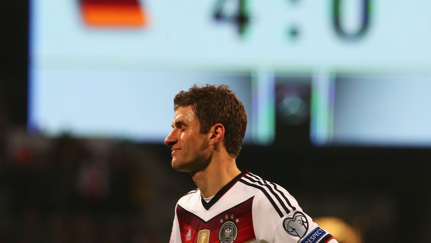 Every picture tells a story. Two-goal Thomas Muller reflects on Germany's 4-0 scoreline against Gibraltar.