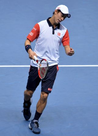 Kei Nishikori was unable to repeat his shock U.S. Open victory over Djokovic in the ATP World Tour Finals but at least took the Serbian to three sets.