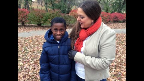Stefannie Wheat with son Christopher, 10. Race has never been an issue for him, she says.