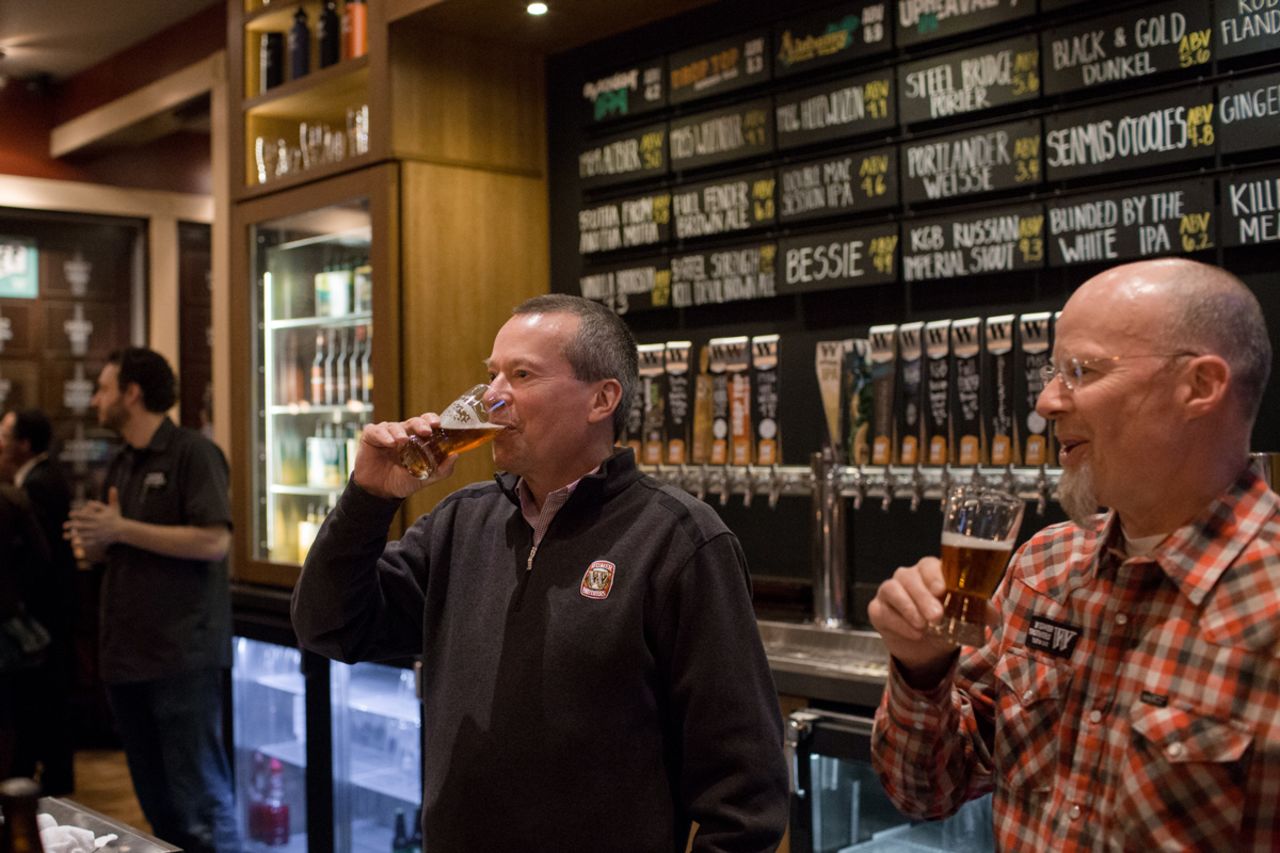 Kurt (left) and Rob Widmer of Widmer Brothers Brewing, Oregon brew pioneers, inventors of American-style Hefeweizen and stalwarts of the brewing community. Widmer Brothers Brewing and Deschutes Brewery are Oregon's two largest breweries.