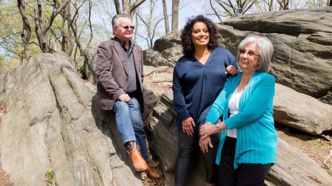 Michaela with her parents, Doug and Ainslie, during a recent visit in New York City.